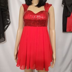 Windsor size sm/med. Red sequin mini dress.
